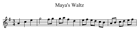 Maya's Waltz - staff notation