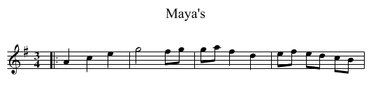Maya's - staff notation