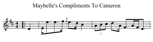Maybelle's Compliments To Cameron - staff notation