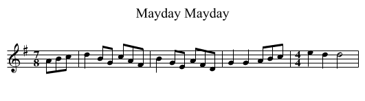 Mayday Mayday - staff notation