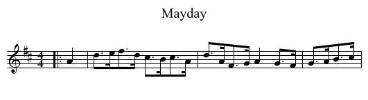 Mayday - staff notation