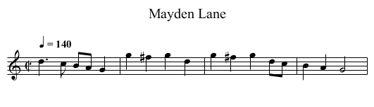 Mayden Lane - staff notation