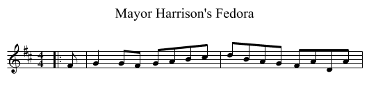 Mayor Harrison's Fedora - staff notation