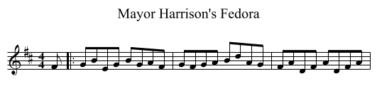 Mayor Harrison's Fedora - staff notation