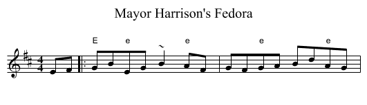 Mayor Harrison's Fedora - staff notation