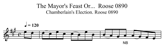 Mayor's Feast Or...  Roose 0890, The - staff notation