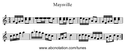 Maysville - staff notation