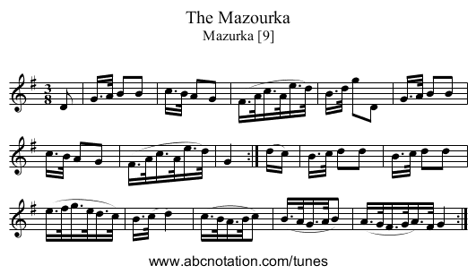 Mazourka, The - staff notation