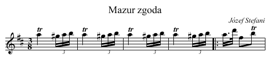 Mazur zgoda - staff notation