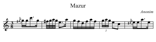 Mazur - staff notation