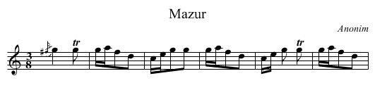 Mazur - staff notation