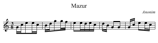 Mazur - staff notation