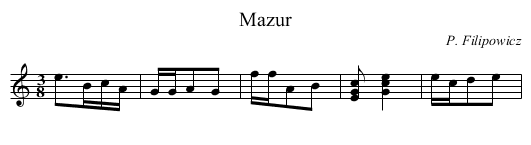 Mazur - staff notation