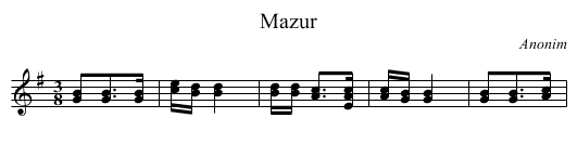 Mazur - staff notation