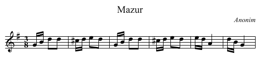 Mazur - staff notation