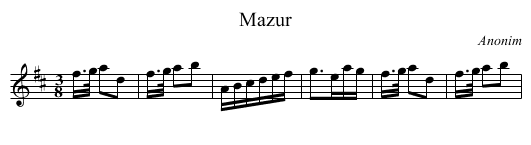 Mazur - staff notation