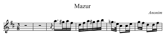 Mazur - staff notation