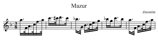 Mazur - staff notation