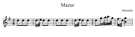 Mazur - staff notation