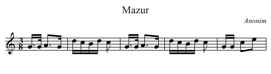 Mazur - staff notation