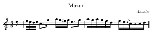 Mazur - staff notation