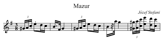 Mazur - staff notation
