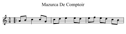 Mazurca De Comptoir - staff notation
