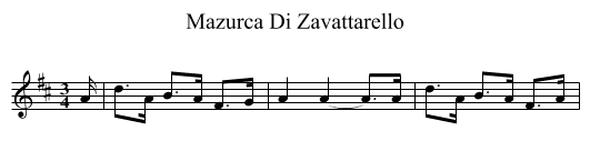 Mazurca Di Zavattarello - staff notation