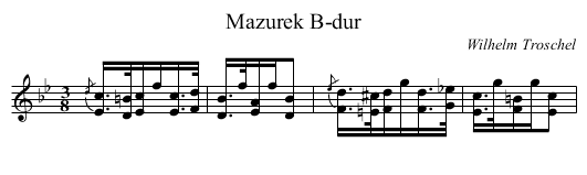 Mazurek B-dur - staff notation