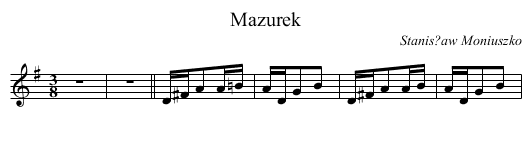 Mazurek - staff notation