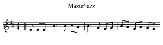Mazur'jazz - staff notation
