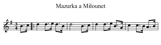 Mazurka a Milounet - staff notation