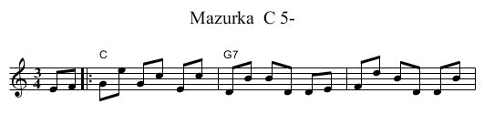 Mazurka  C 5- - staff notation