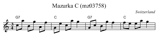 Mazurka C (mz03758) - staff notation