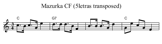 Mazurka CF (5letras transposed) - staff notation
