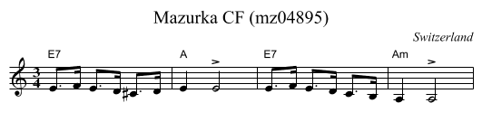 Mazurka CF (mz04895) - staff notation