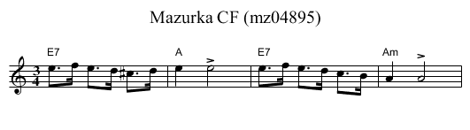 Mazurka CF (mz04895) - staff notation