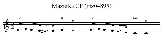 Mazurka CF (mz04895) - staff notation