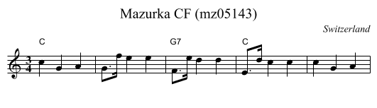 Mazurka CF (mz05143) - staff notation
