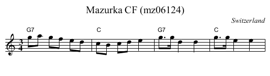 Mazurka CF (mz06124) - staff notation