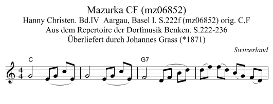 Mazurka CF (mz06852) - staff notation