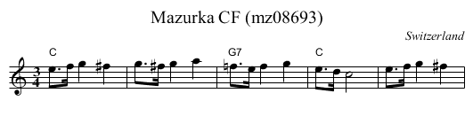 Mazurka CF (mz08693) - staff notation