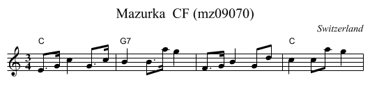 Mazurka  CF (mz09070) - staff notation