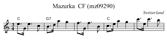 Mazurka  CF (mz09290) - staff notation