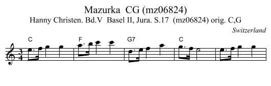 Mazurka  CG (mz06824) - staff notation