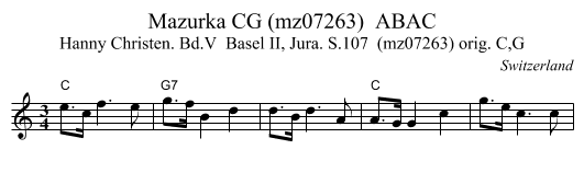 Mazurka CG (mz07263)  ABAC - staff notation