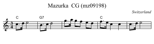 Mazurka  CG (mz09198) - staff notation