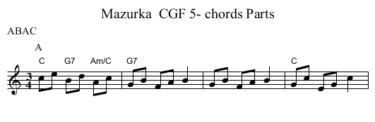 Mazurka  CGF 5- chords Parts - staff notation