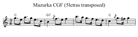 Mazurka CGF (5letras transposed) - staff notation