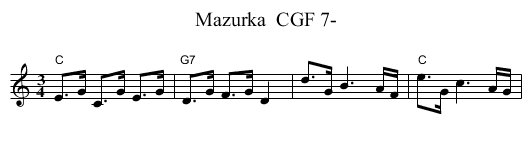 Mazurka  CGF 7- - staff notation